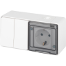 Блок розетка с выключателем ЭРА ЭКСПЕРТ 11-7502-01 IP55 16A(10AX)-250В ОУ белый B0063270