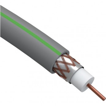 Кабель коаксиальный ЭРА SAT 703 B, 75 Ом, Cu/(оплётка Cu 75%), нг(А)HF, цвет серый, бухта 100 м