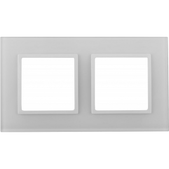 Рамка 2-м ЭРА ELEGANCE 14-5102-01 стекло белый Рамка 2-м ЭРА ELEGANCE 14-5102-01 стекло белый