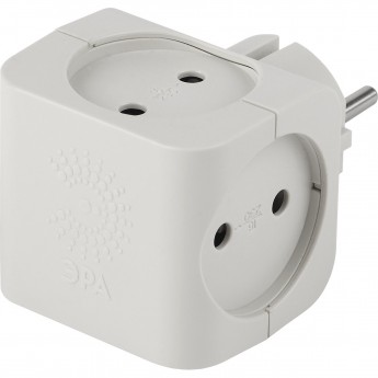 Разветвитель электрический ЭРА SP-4-W на 4 розетки без заземления 16А белый