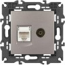 Розетка ЭРА ELEGANCE Б0065768 14-3110-16 RJ45+TV титан Розетка ЭРА ELEGANCE Б0065768 14-3110-16 RJ45+TV титан