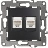 Розетка информационная ЭРА 12-3108-05 двойная 2XRJ45 IP20 антрацит B0014733