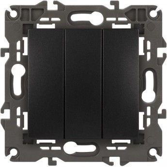 Выключатель 3-клавиши ЭРА ELEGANCE 14-1107-05 10А IP20 250В 10AX механизм антрацит